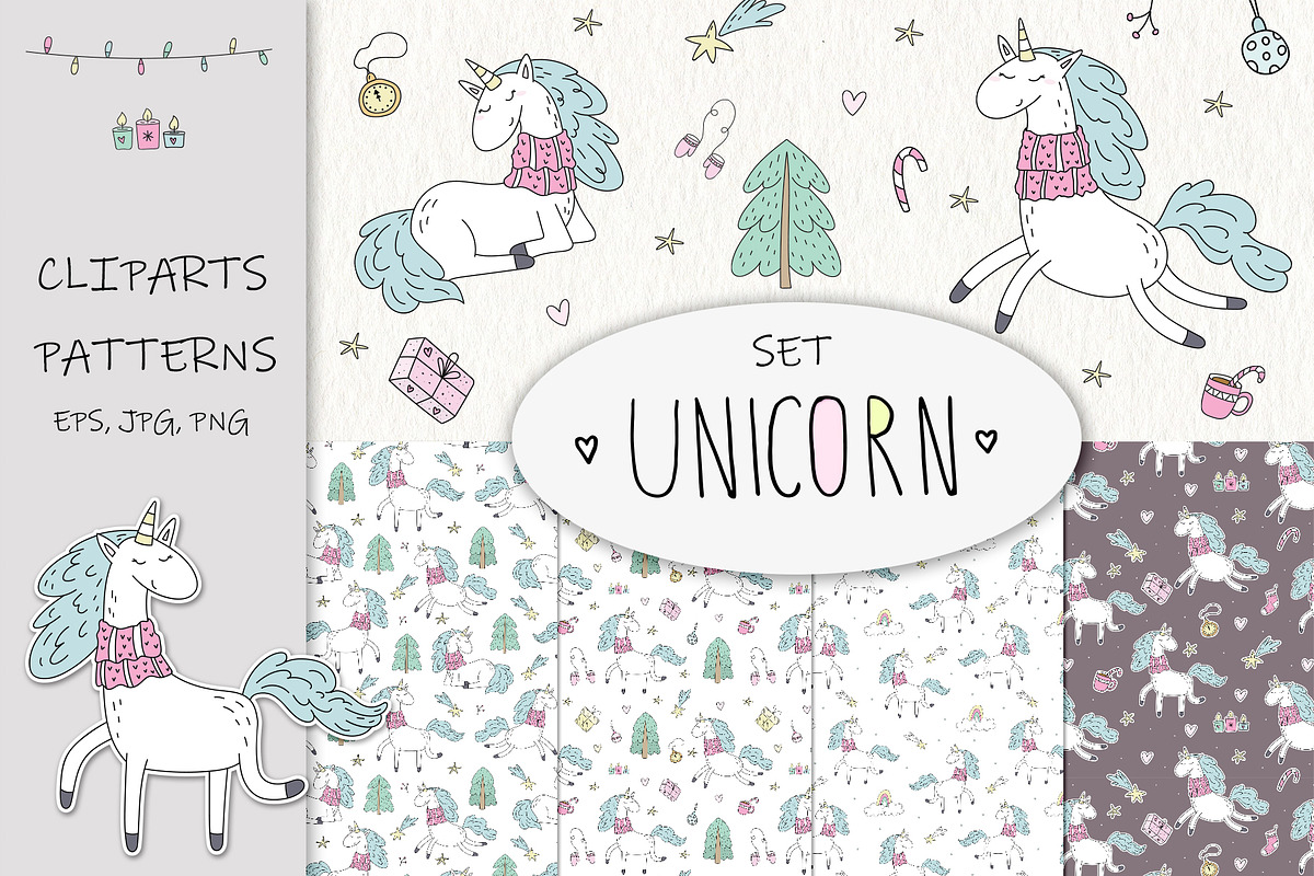 Winter Unicorn Set!, a Graphic by Irene_Boiko_ART (Photo 1 of 10)
