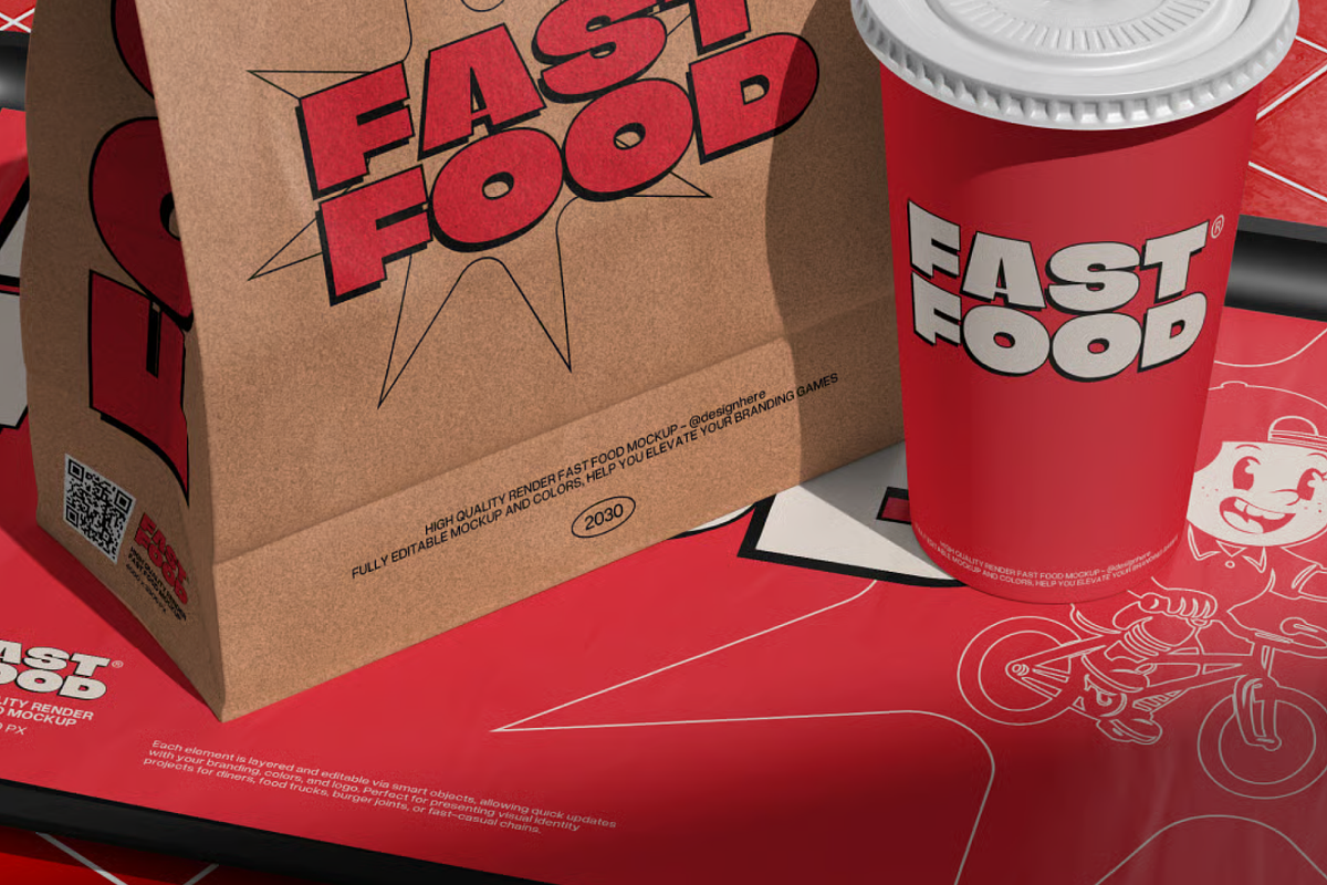 Fast Food Branding Kit Mockup, a Packaging Mockup by graphicsauce (Photo 3 of 4)