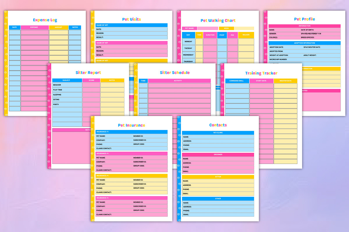 Printable Pet Care Planner, a Stationery Template by Designmela01 (Photo 5 of 8)
