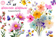 Watercolor Wildflower Clipart Bundle, an Illustration by CreationArt (Thumbnail 1 of 7)