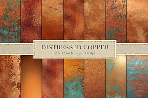 Distressed copper textures, a Texture Graphic by Paper Farms