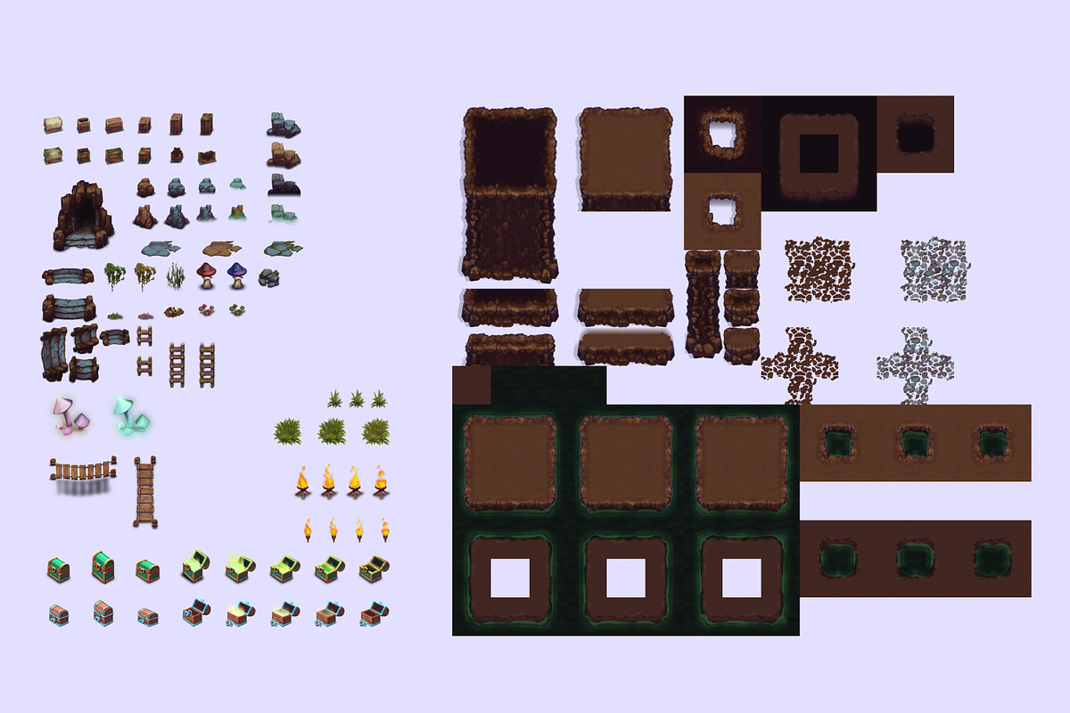 Cave Abyss Top-Down Tileset, a Graphic by LudicArts (Photo 5 of 5)
