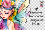 Rainbow Fairy Girl PNG Bundle, a Graphic by Clipart Bloom (Thumbnail 11 of 11)