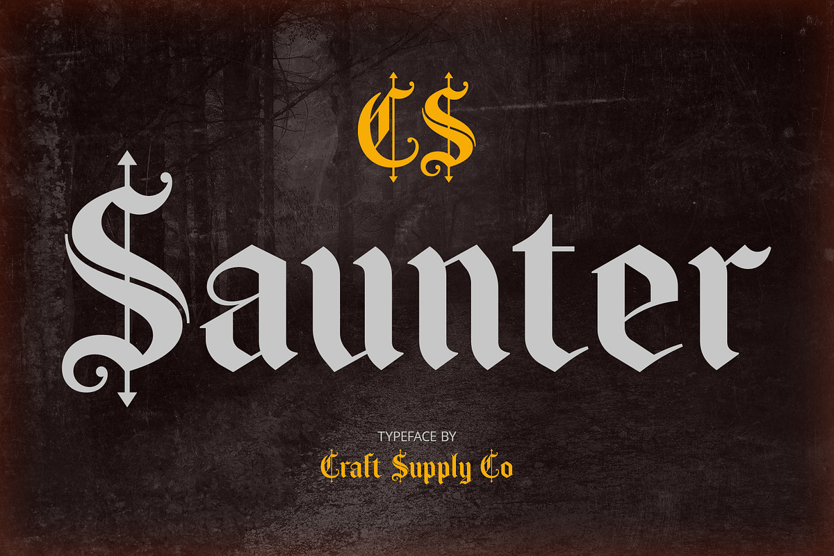 CS Saunter – Old English Font, a Blackletter Font by Craft Supply Co. (Photo 1 of 8)
