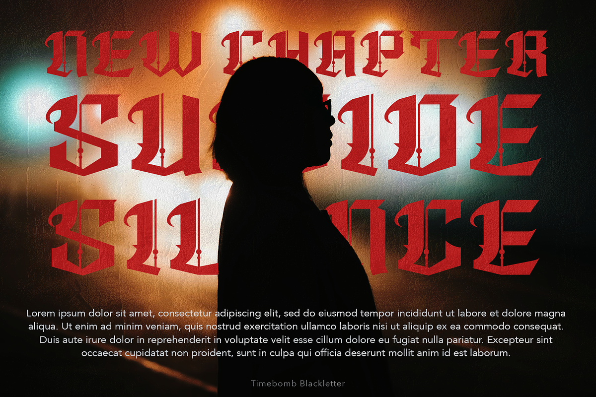 Timebomb Blackletter, a Blackletter Font by madeDeduk (Photo 8 of 14)