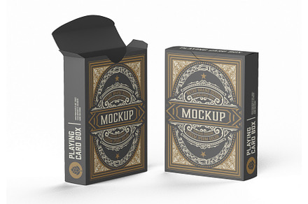 Box for Playing Cards Mockup, a Packaging Mockup by OneVectorStock
