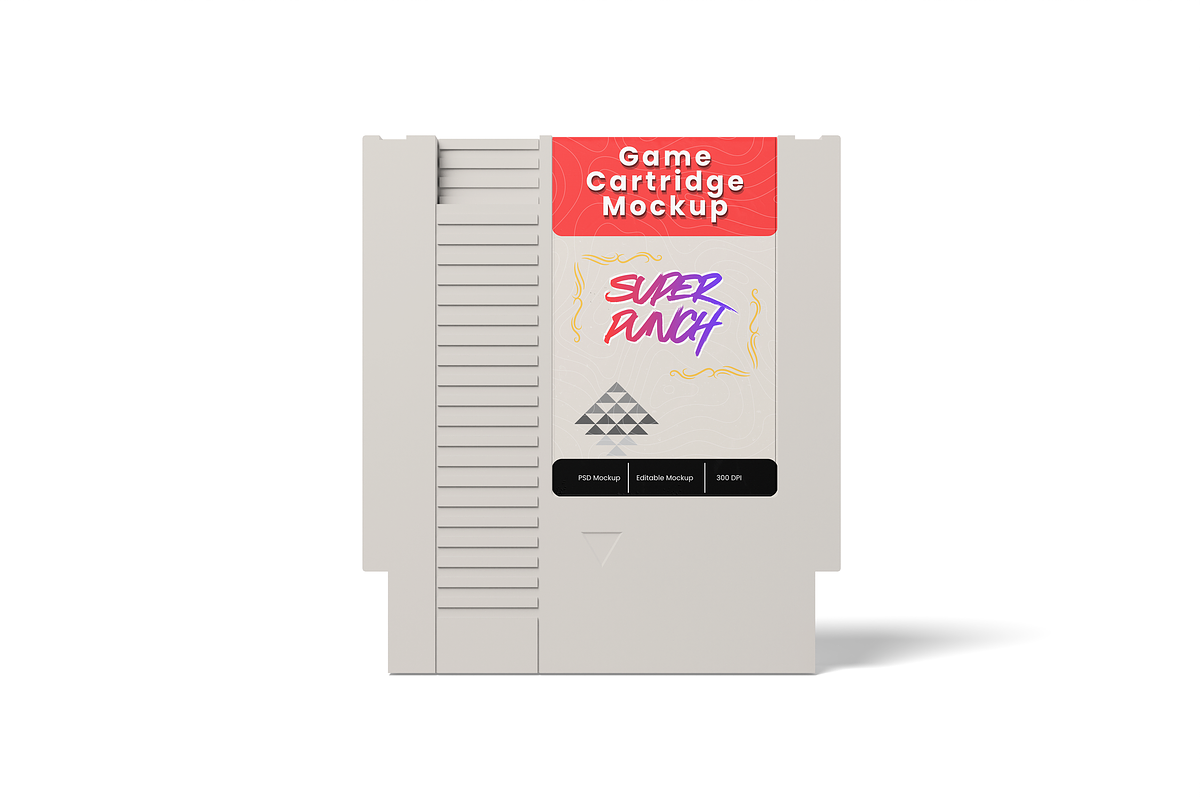 Retro Game Cartridge Mockup, a Merchandise Mockup by DSNA Mockup (Photo 2 of 5)