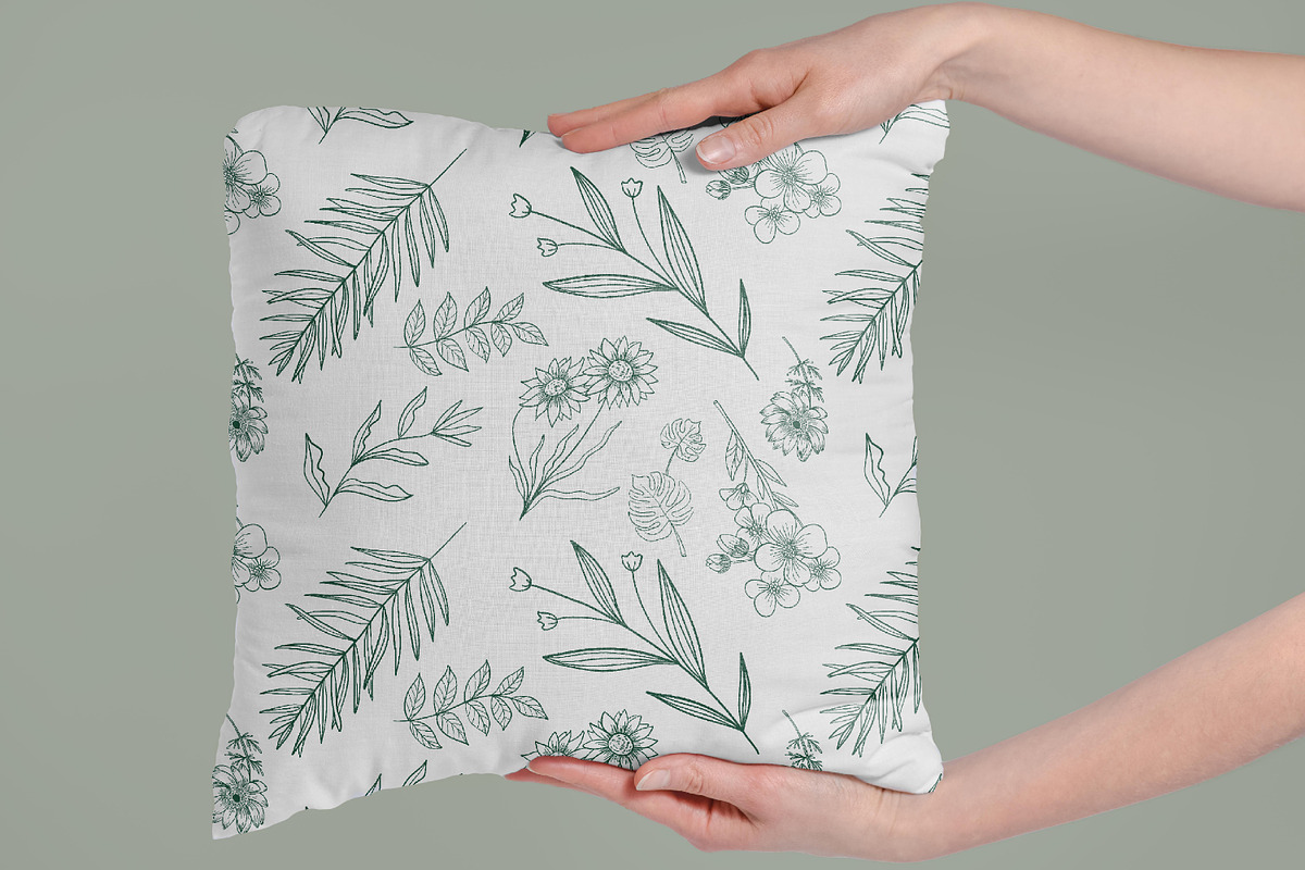 Hand Drawn Line Art Leaves, a Decorative Illustration by Digital Studio (Photo 5 of 9)