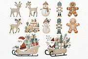 Neutral Christmas Watercolor Clipart, an Illustration by Nicolle's Colorful Art (Thumbnail 4 of 8)