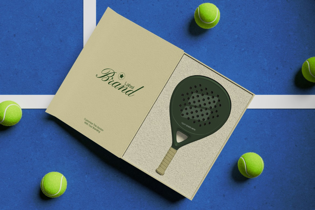 Padel Racket Packaging Mockup, a Cups & Container Mockup by graphicook (Photo 3 of 4)