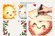 Cosmic Valentine Watercolor Clipart, an Illustration by Artnoy (Thumbnail 3 of 8)