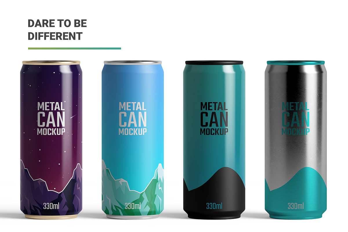 330ml Sleek Can Mockup, a Packaging Mockup by AY Mock-Ups (Photo 9 of 9)