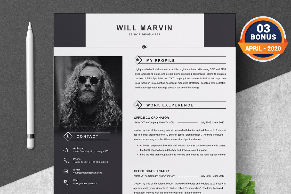 Resume/CV Bundle | 200+ for $29, a Resume Template by ResumeInventor (Photo 109 of 207)