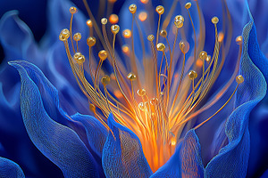 Abstract Blue Flower Wallpaper, a Nature Photo by Ocean Digital Art
