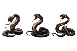 Black mamba snakes. Snake realistic, an Animal Illustration by Stock-Smart-Start