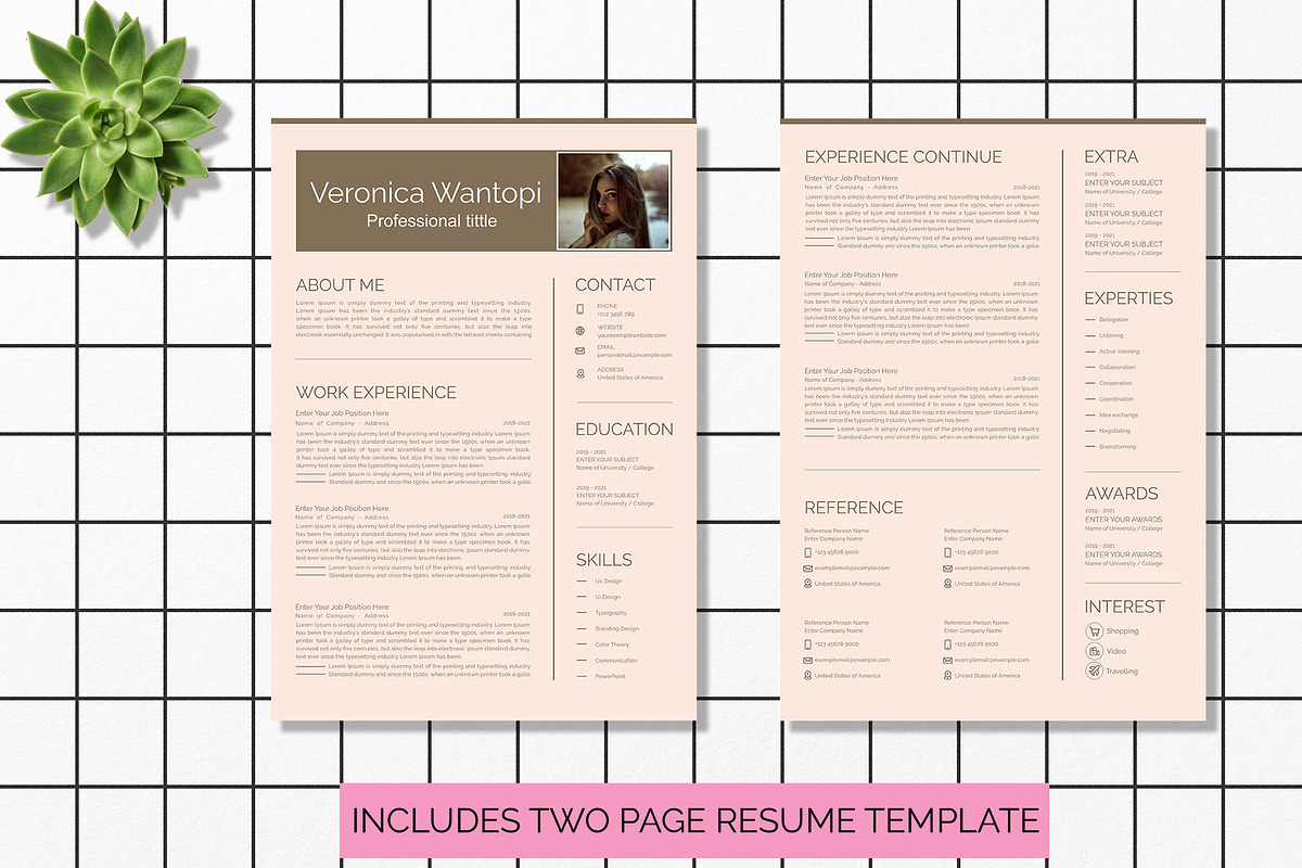 Resume/CV Two Page And Cover Letters, a Resume Template by Oskar Wantopi