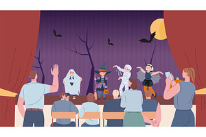 Parents support their children on, an Illustration by Valerie Bodnar
