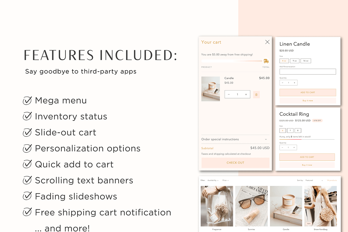 Shopify Theme Pink Fashion Boutique, a Shopify Template by Macarons and Mimosas (Photo 3 of 10)