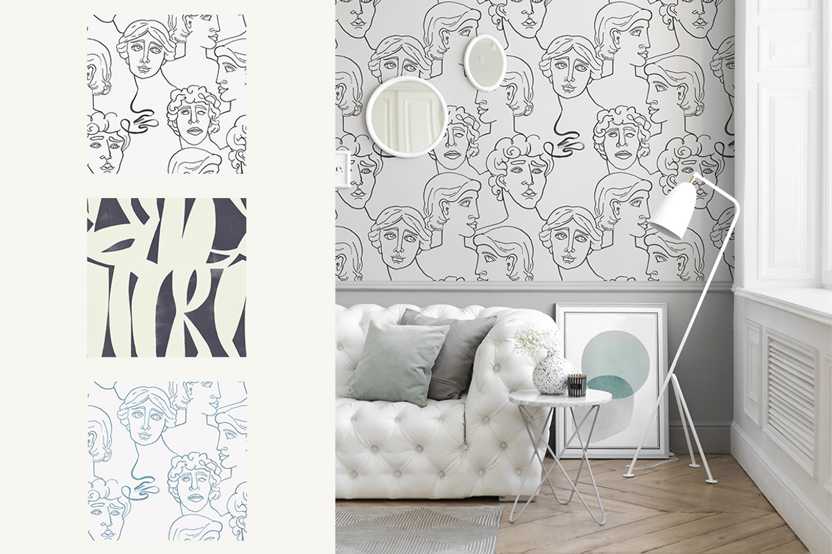 Hand Painted Modern Posters Patterns, a Wallpaper Graphic by TanyaSchuka (Photo 12 of 24)