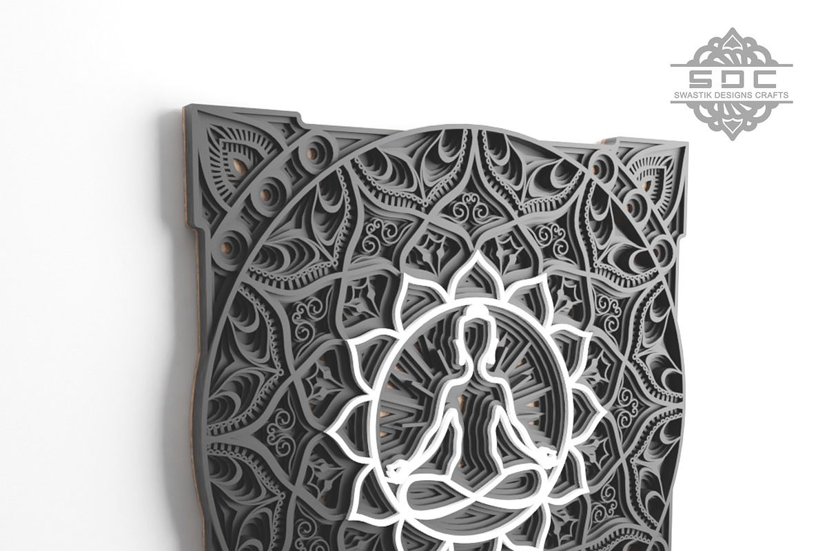 Buddha Mandala DXF File template, a Design Template by SwastikDesignsCrafts (Photo 4 of 4)