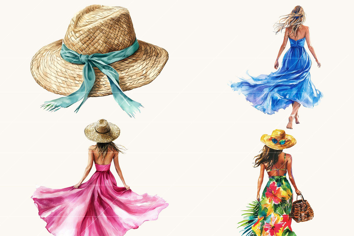 Watercolor Seaside Siesta Clip Art, an Object Illustration by Design Scotch (Photo 6 of 8)