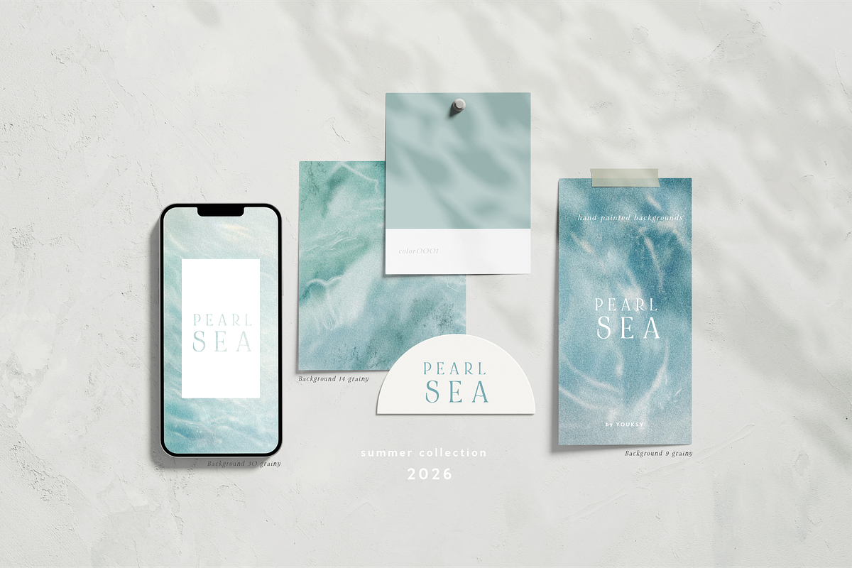 PEARL SEA - hand-painted backgrounds, a Background Graphic by Youksy (Photo 2 of 18)