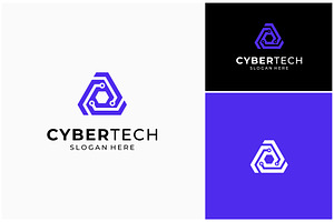 Cyber Security Triangle Tech Logo, a Branding & Logo Template by ika trisiana