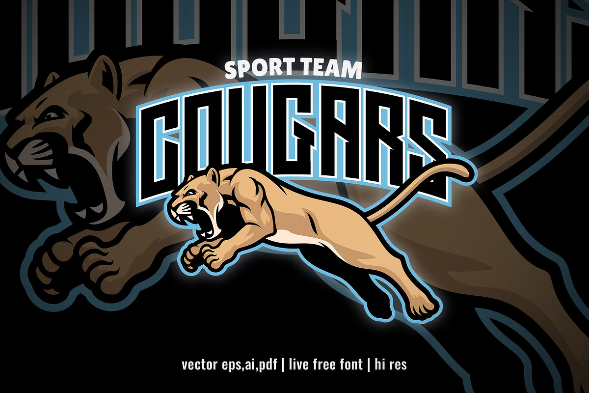 Jumping Cougar Lion Sport and Esport, a Branding & Logo Template by bazzier_graphik (Photo 1 of 2)