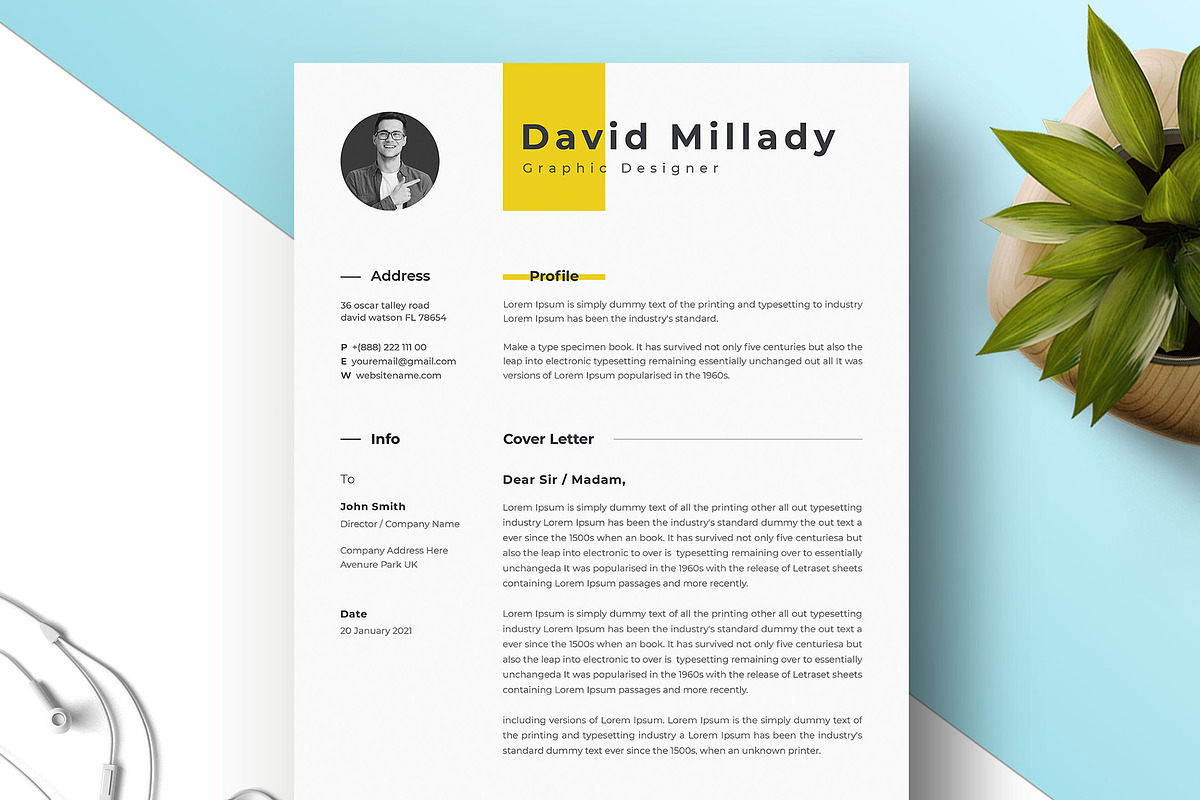 Minimal Resume Template, a Resume Template by PicoartBd