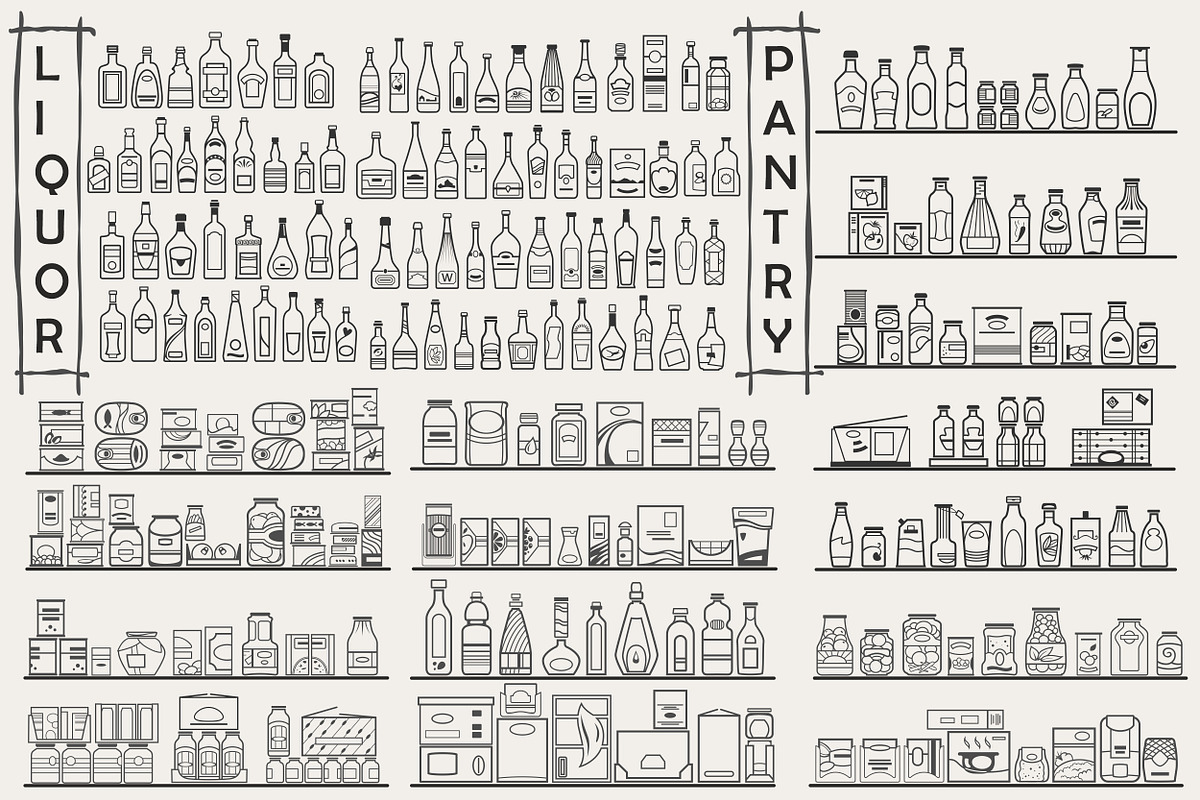 Liquor and Groceries | Vector, an Object Graphic by Red Spruce's Vector Shop