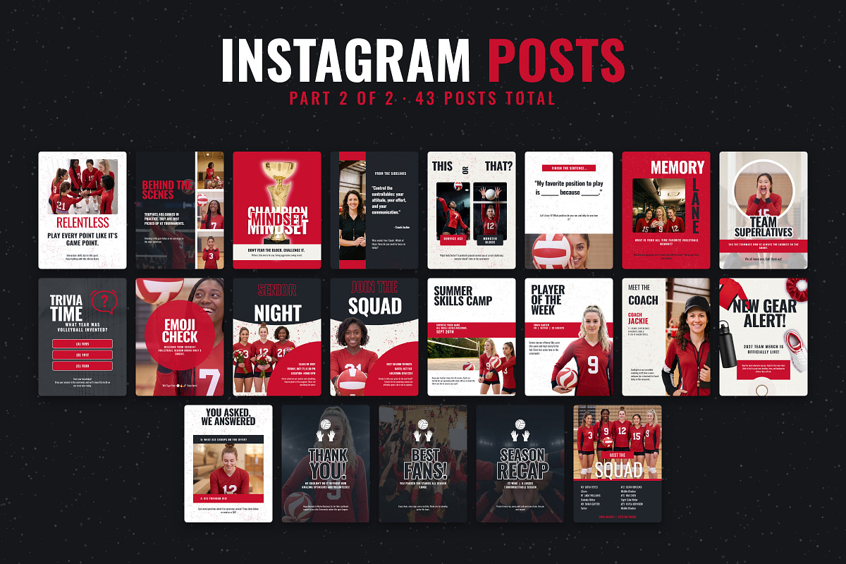 Volleyball Social Media Posts, a Social Media Template by Daring Digies (Photo 7 of 10)