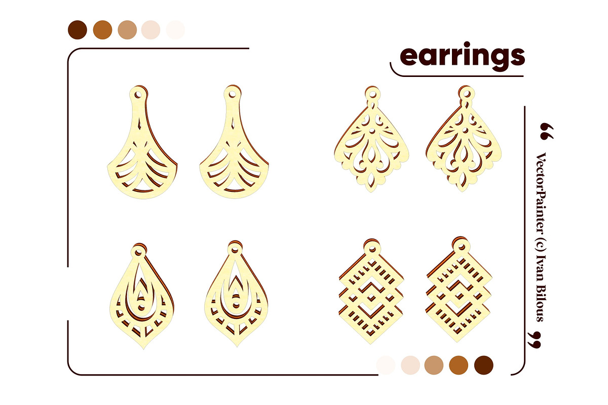 Laser Cut Earrings Jewelry Stand, an Object Graphic by VectorPainter (Photo 11 of 14)