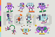 Retro Groovy Tech Characters Pack, a Decorative Illustration by IMG Visuals (Thumbnail 2 of 8)