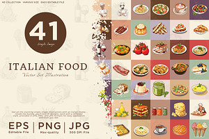 Italian Food Hand Drawn Illustration