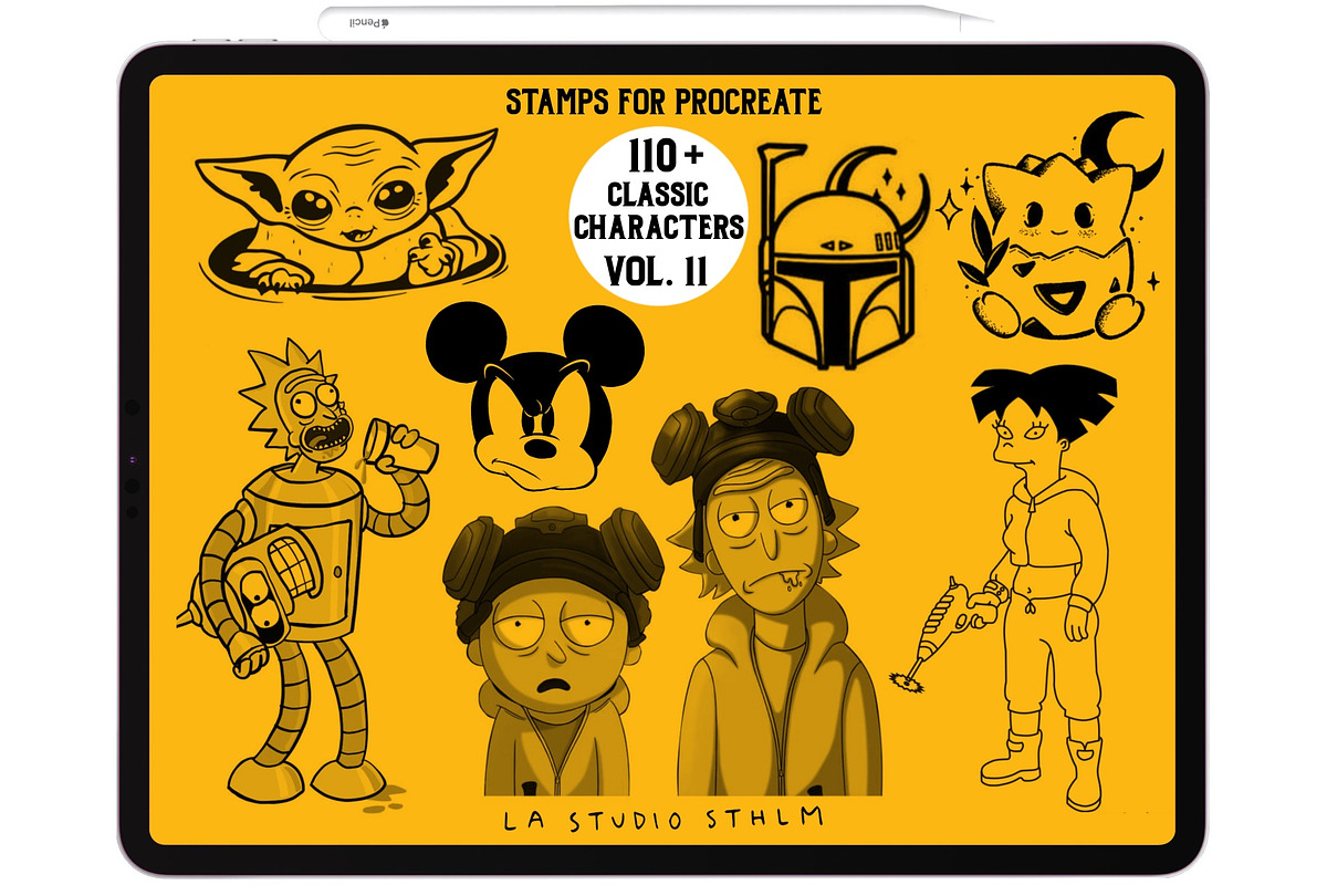 Bundle 2 Classic Character-Stamp Set, a Brush Add-On by LA Studio Sthlm (Photo 4 of 17)