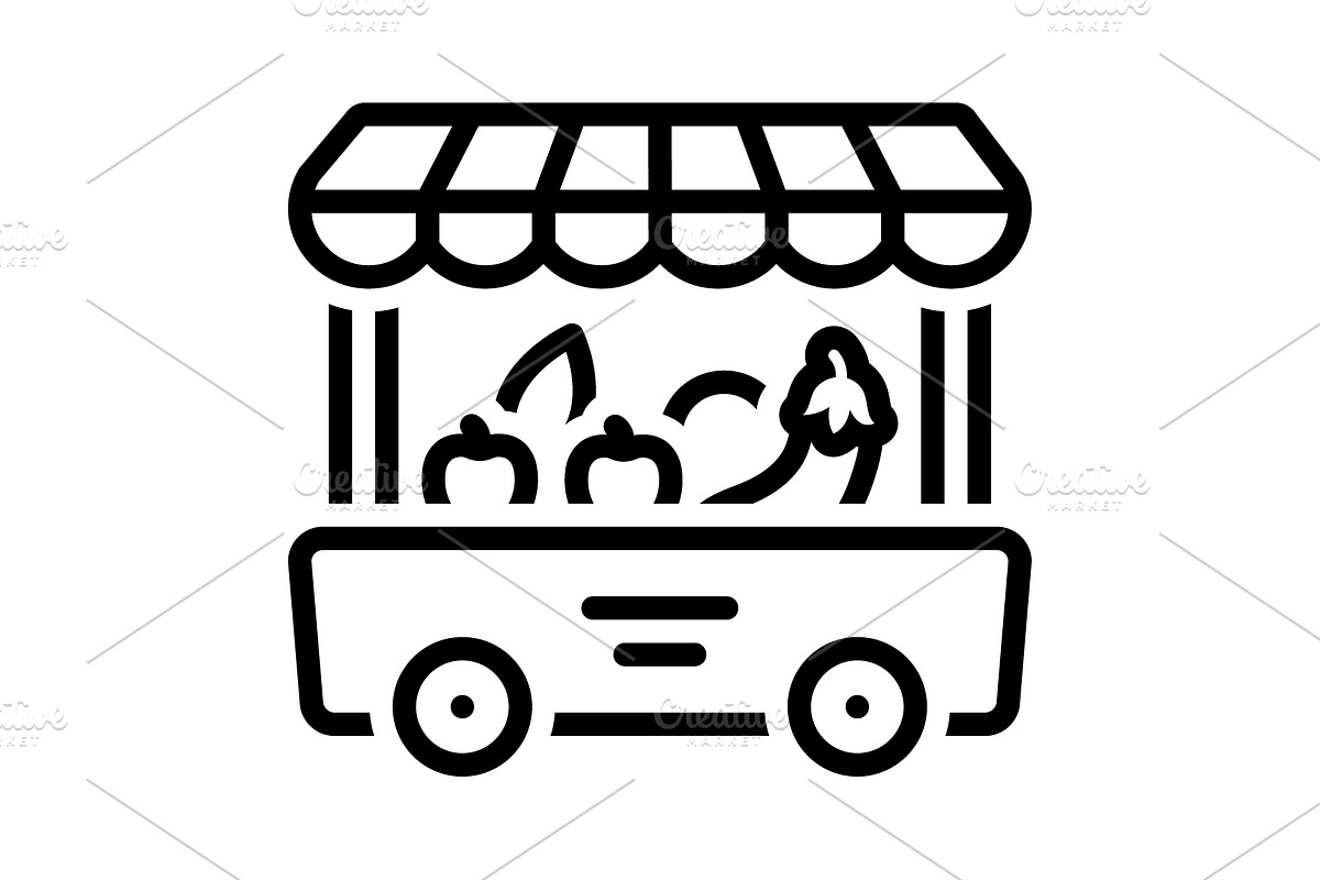 Produced veggies black icon, an Outline Icon by Creative priyanka