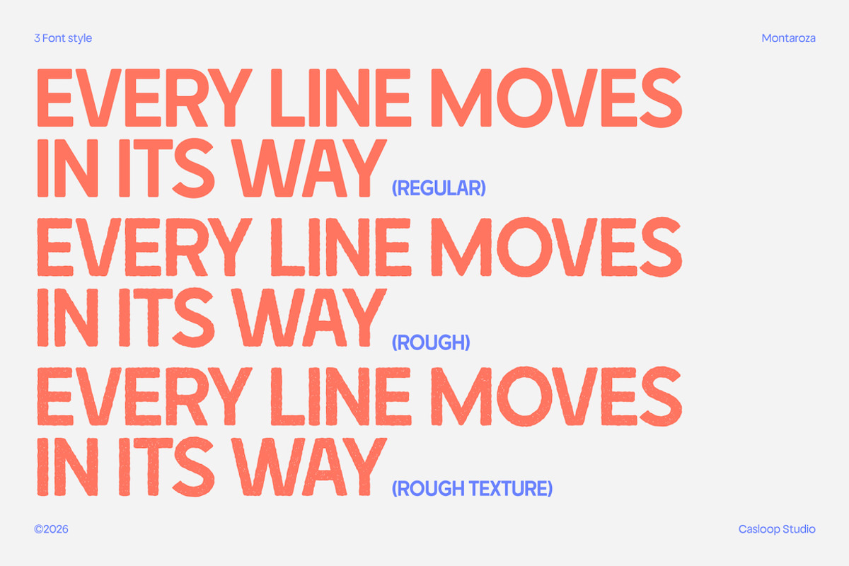 Montaroza – Rough Texture Geometric, a Sans Serif Font by Casloop Studio (Photo 8 of 10)