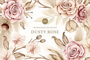 Watercolor Boho Fall Dusty Rose Set, a Decorative Illustration by Carol Lozove (Thumbnail 1 of 74)
