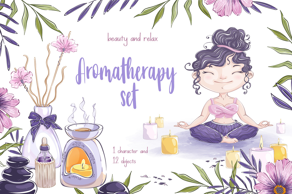 Aromatherapy set, a Healthcare Illustration by Maycat_store (Photo 1 of 3)