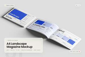 A4 Landscape Magazine Mockup