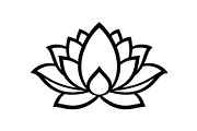 Lotus Flower Vector Icon Bundle, an Illustration by yasushie (Thumbnail 33 of 51)