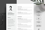Canva Resume Template | Word, a Resume Template by CreativeZoom (Thumbnail 1 of 7)