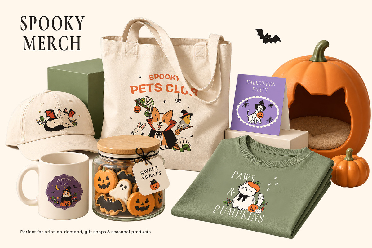 Halloween Pets Clipart Bundle, a Pattern Graphic by AnnMsl Lab (Photo 5 of 5)