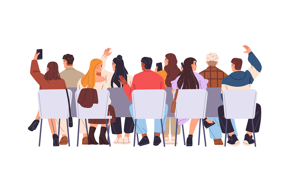 People sit on chairs, back view set, a Person Illustration by PaperTrident (Photo 5 of 6)