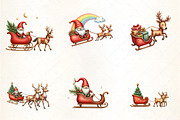 Reindeer Sleigh Ride Clipart, an Illustration by CrexoraLab (Thumbnail 3 of 5)
