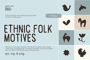 Ethnic Folk - 70 Vector Shapes, an Object Graphic by line & plane
