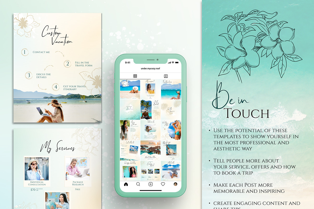 Travel Instagram Templates for Agent, a Social Media Template by Under My Cozy Roof (Photo 5 of 10)