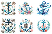 Blue Anchor Clipart Bundle PNG, an Illustration by DreamArtGraphic (Thumbnail 3 of 3)