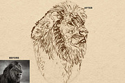WOODCUT ENGRAVING SKETCH FX, an Action Add-On by Studio Retouch (Thumbnail 8 of 13)