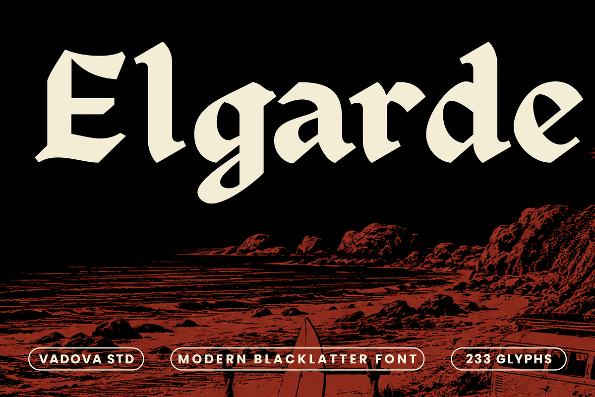 Elgarde Modern Blackletter Font, a Blackletter Font by Vadovastd (Photo 1 of 11)